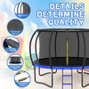 FunBounce Trampoline with Safety Net & Ladder - Black & Blue Edition