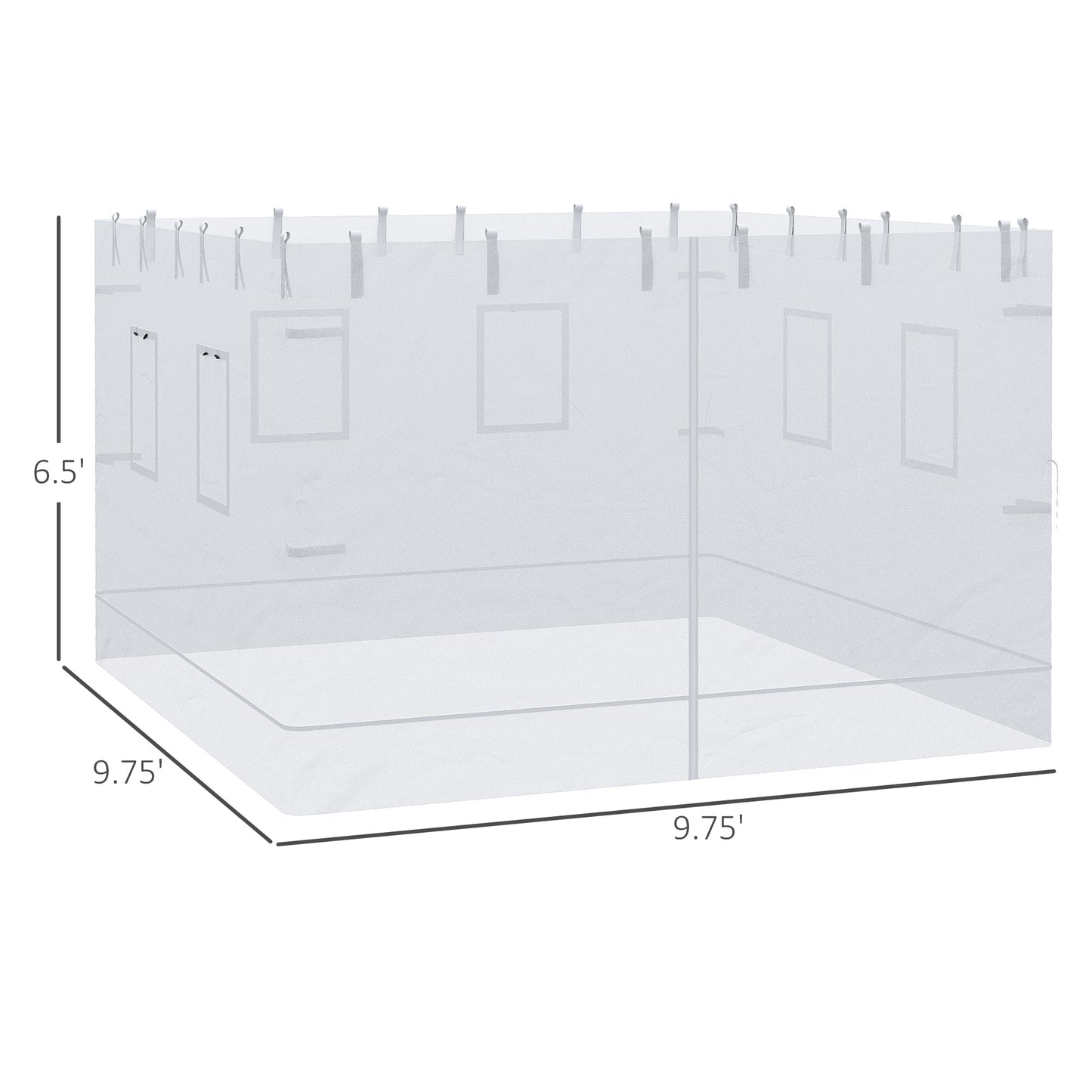 Versatile Canopy Sidewalls with Windows and Door - Set of Four