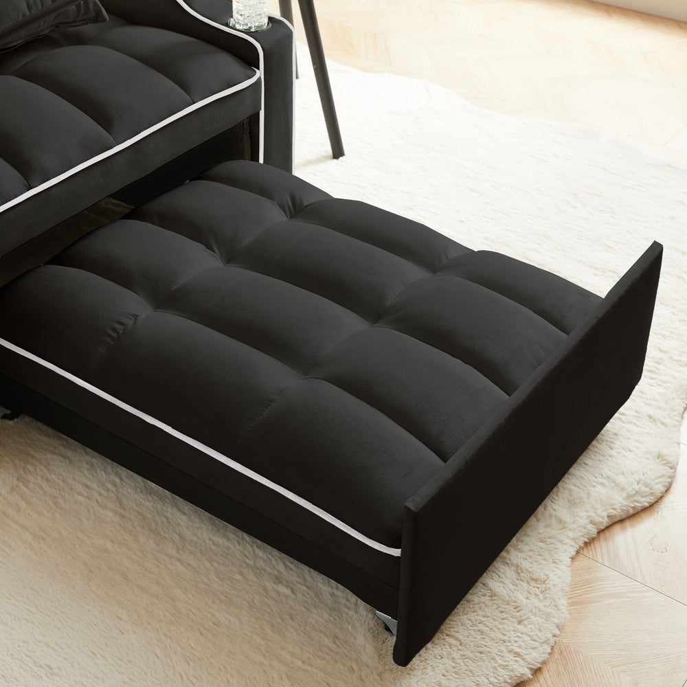 Cozy Convertible Sofa Bed with Storage Pockets