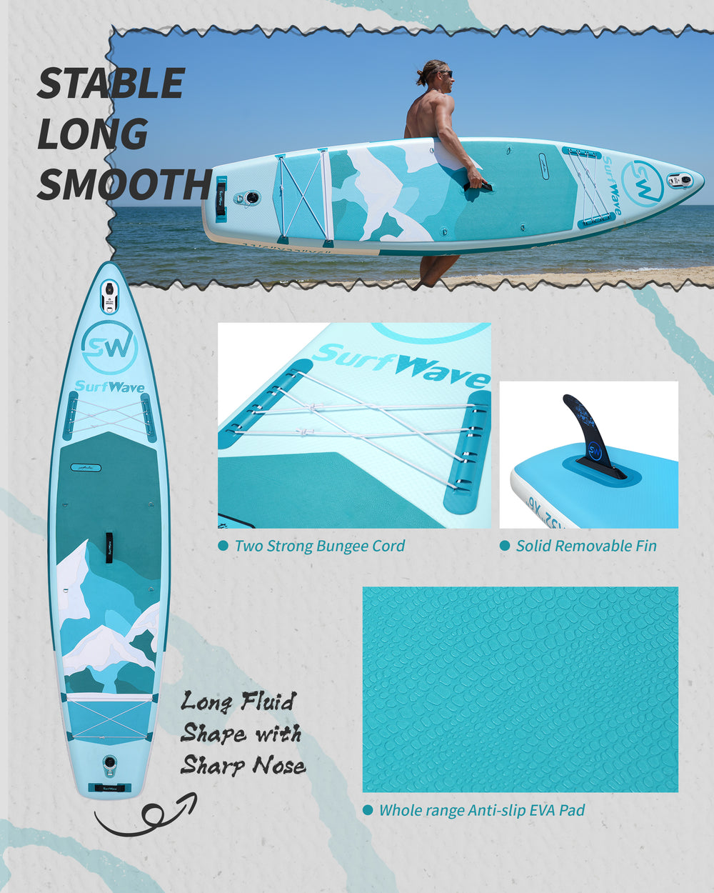 Adventure Inflatable Paddle Board with Complete Accessories