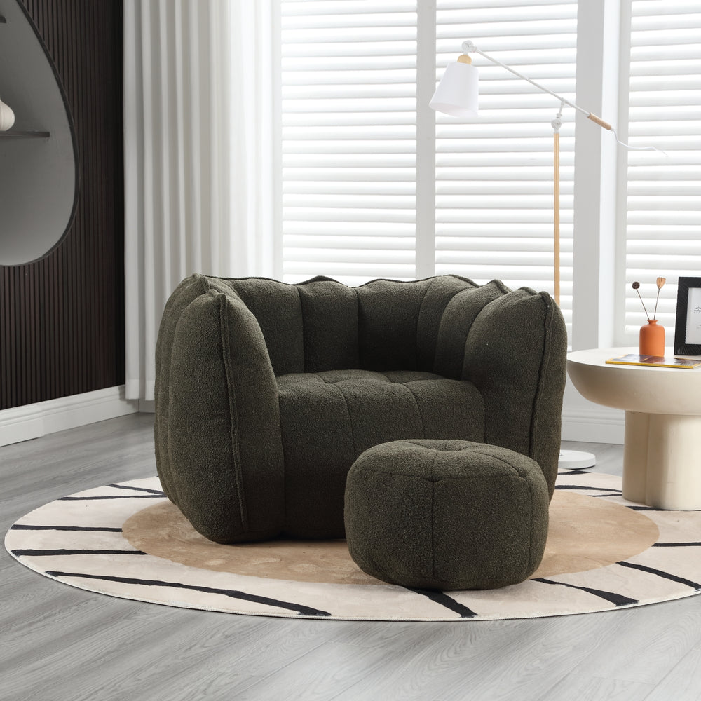 Cozy Nest Bean Bag Sofa with Footstool