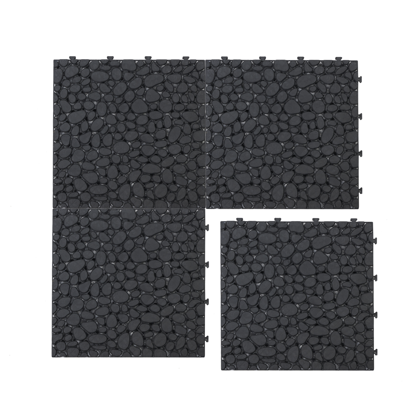 Versatile Waterproof Interlocking Deck Tiles - Pebble Stone Design