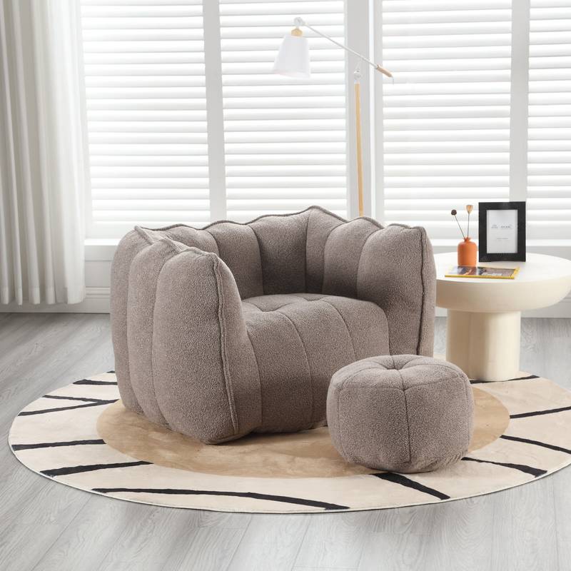 Cozy Foam Bean Bag Chair & Footstool