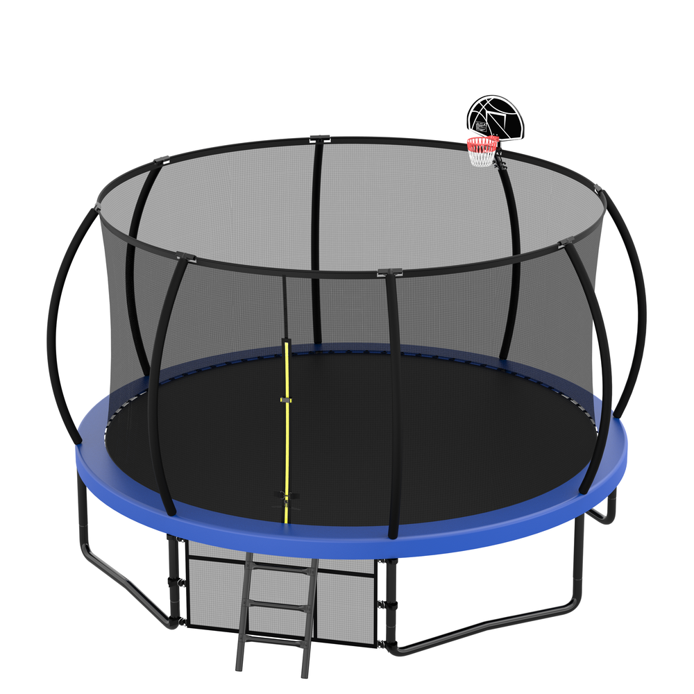 Kid's Fun Jump Trampoline with Safety Net & Ladder