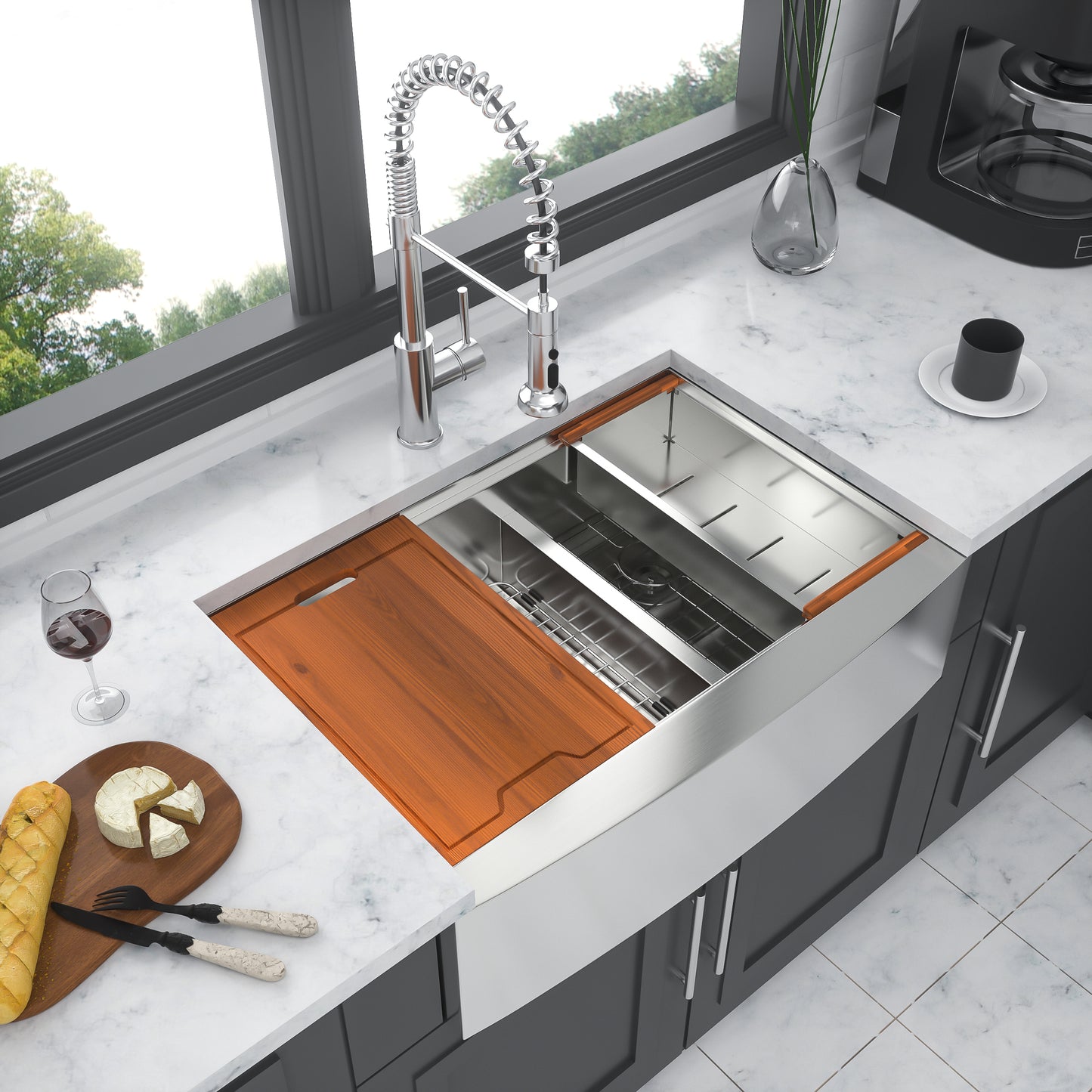 Stylish Farmhouse Double Bowl Kitchen Sink