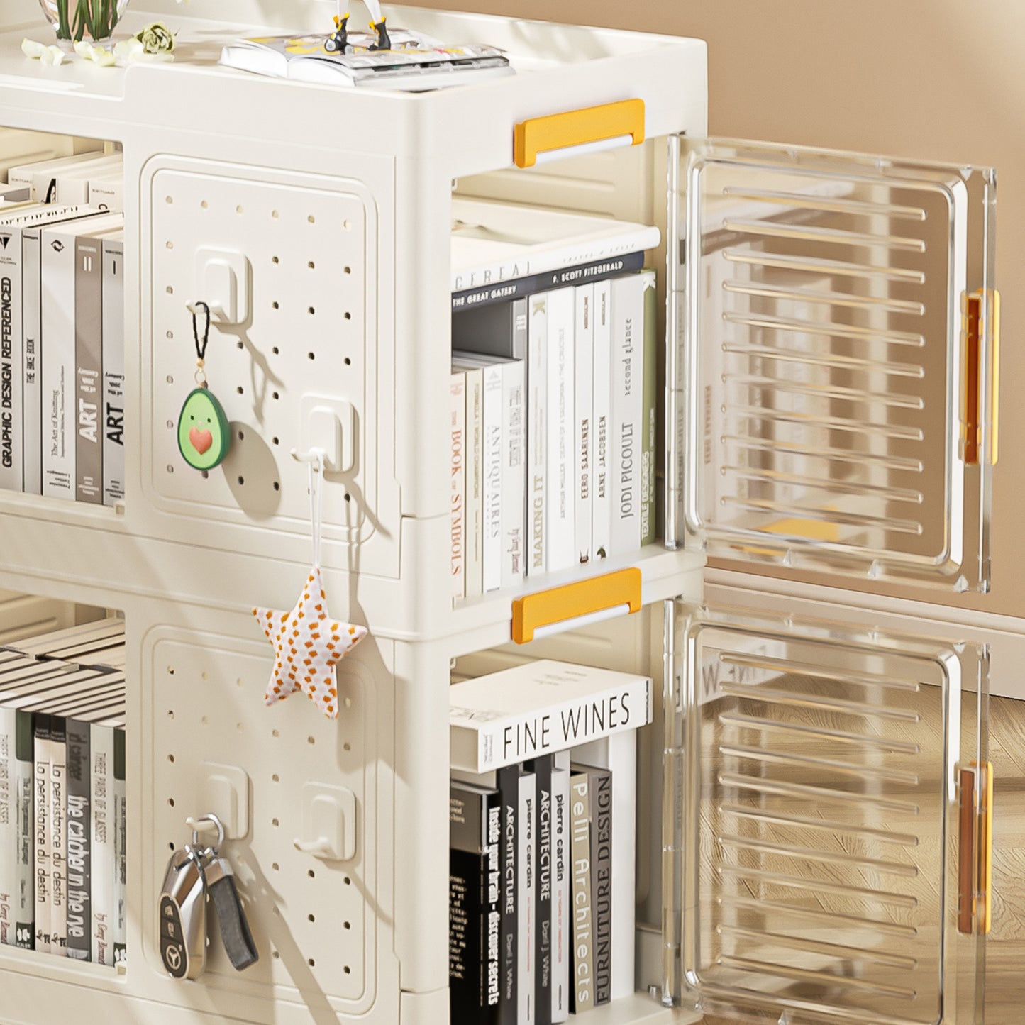 Rolling Bookcase Organizer with Wheels