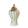 Chic White Gilded Ginger Jar