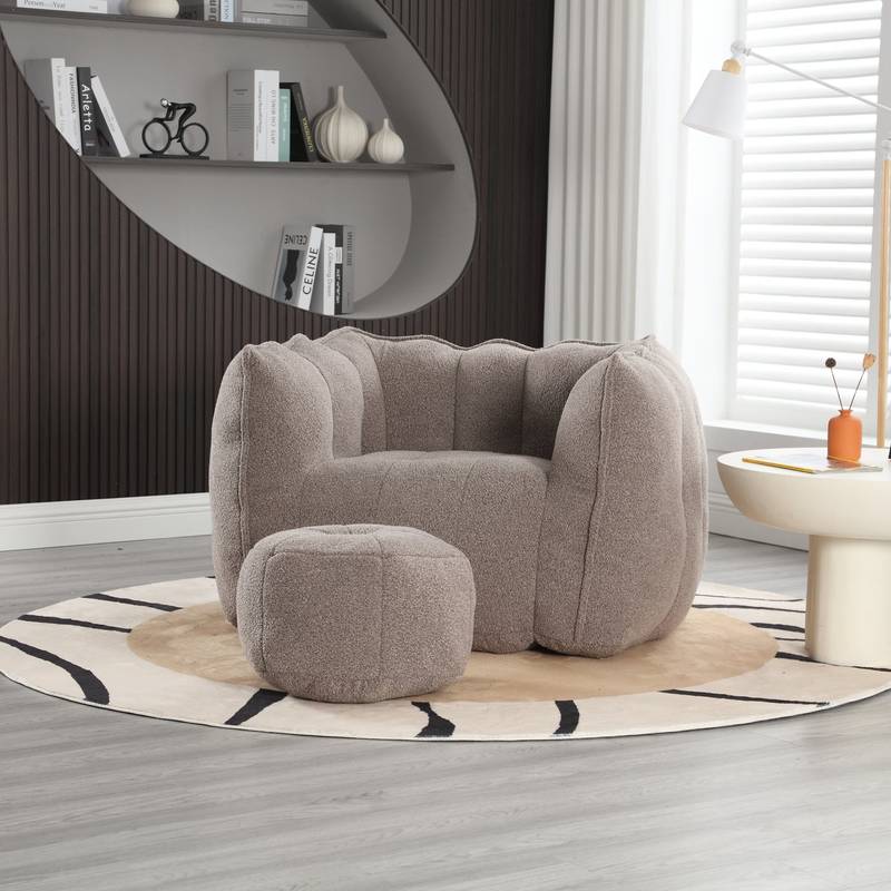 Cozy Foam Bean Bag Chair & Footstool