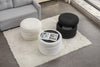 Elegant Ivory Storage Ottoman