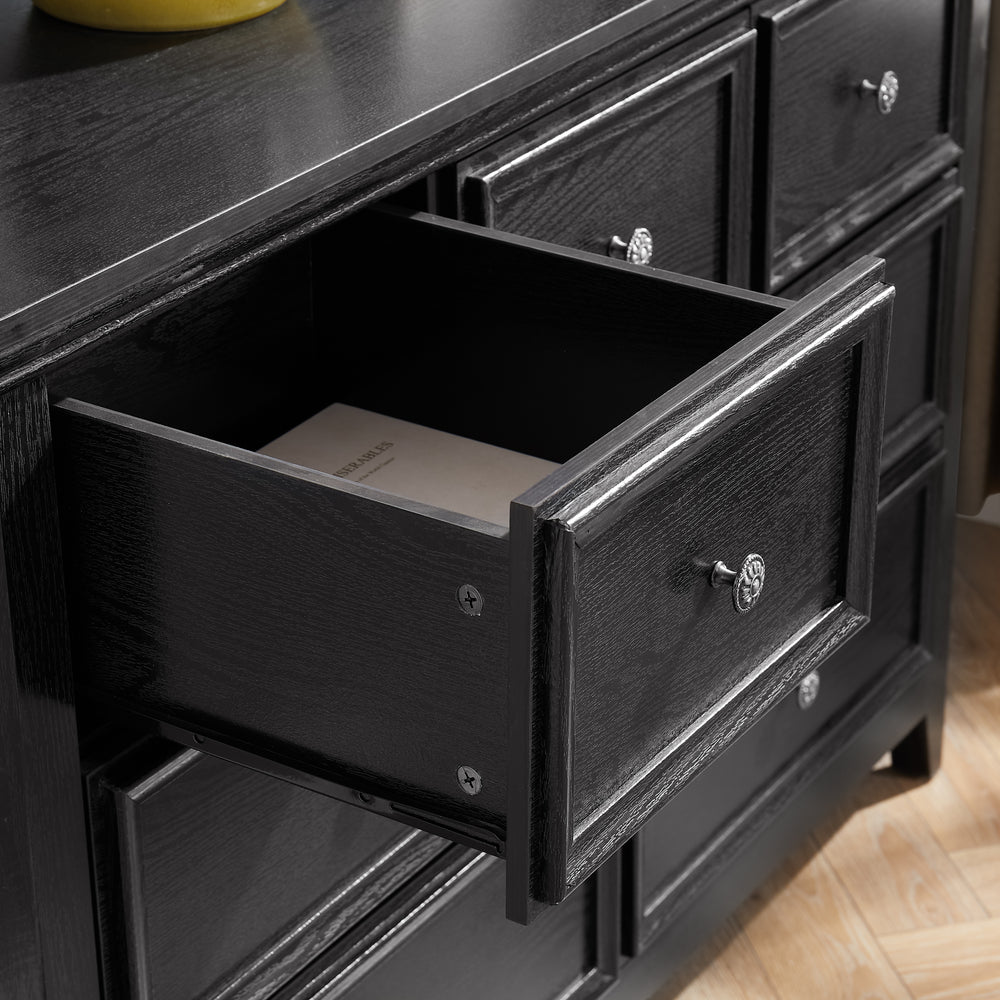 Chic Black 7-Drawer Dresser