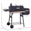 Outsunny Portable Charcoal Grill & Smoker with Wheels