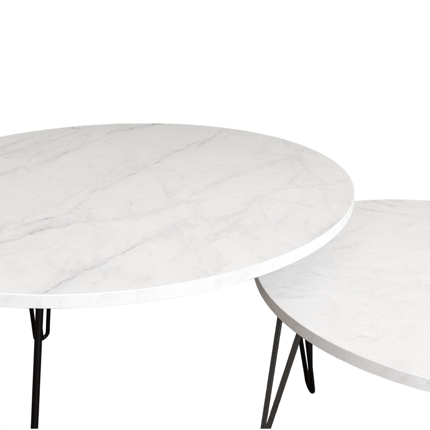 Chic Marble Nesting Tables - Set of Two