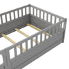Cozy Montessori Twin Floor Bed with Safety Barrier