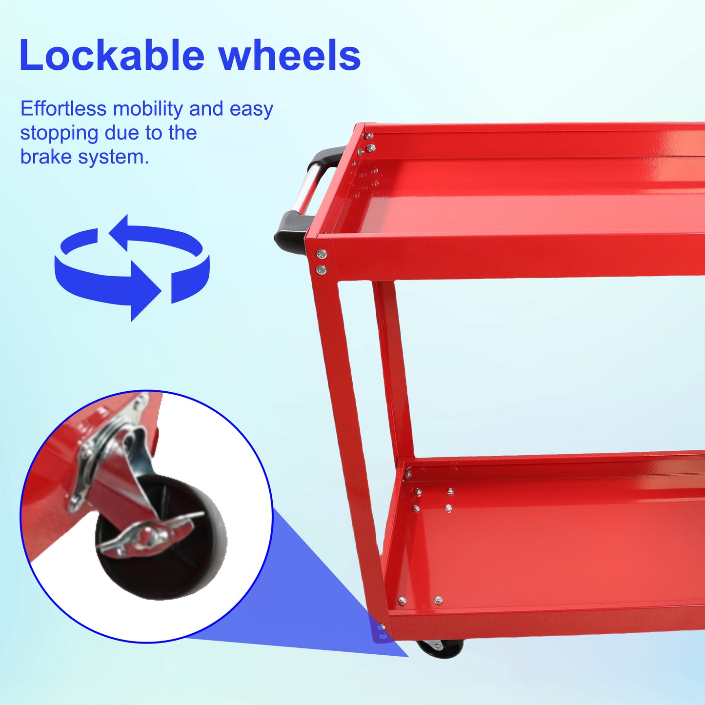 Red Heavy-Duty Rolling Tool Cart