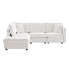 Chic Striped Sectional Sofa with Pillows and Ottoman