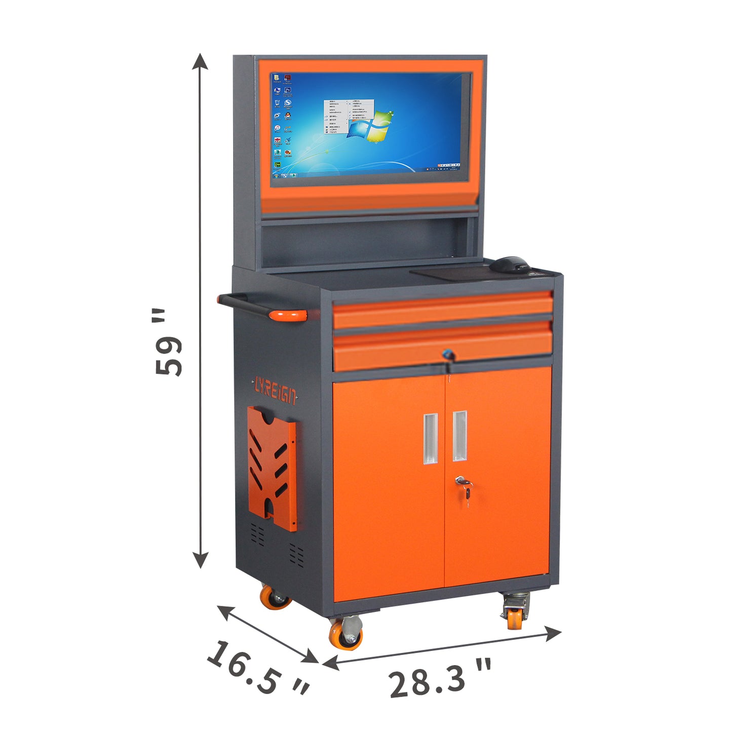 Mobile Metal PC Cabinet - Secure and Stylish Monitor Enclosure