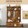 Rustic Charm Hall Tree with Storage and Hooks