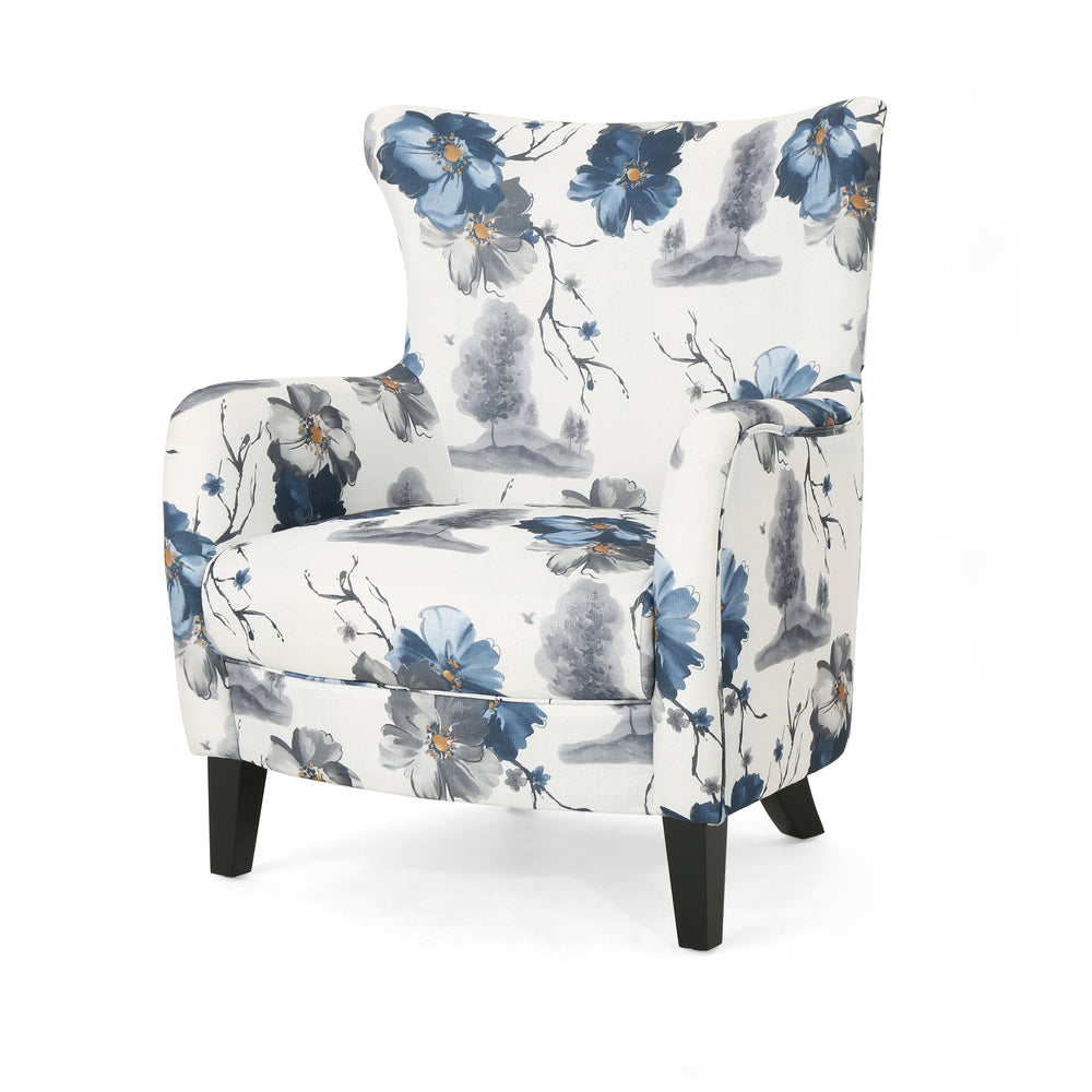 Chic Vintage Print Club Chair