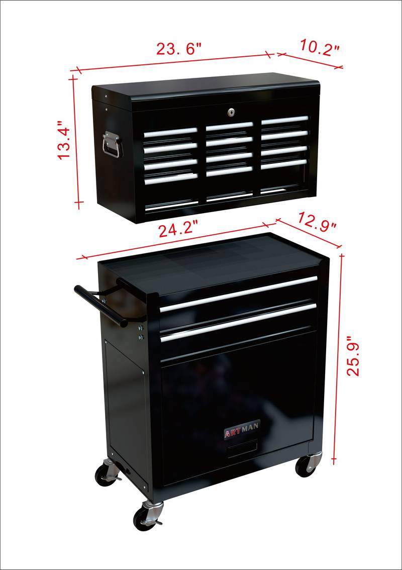 Ultimate Rolling Tool Chest with Drawers - Black