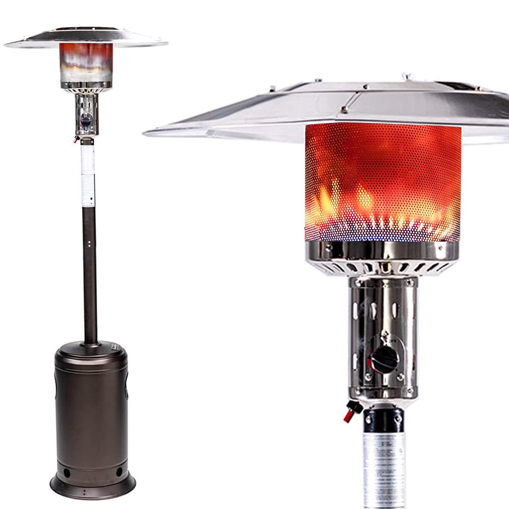 Mocha Outdoor Propane Patio Heater with Wheels