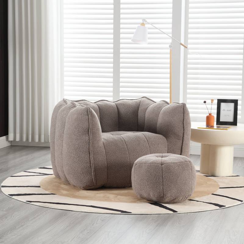 Cozy Foam Bean Bag Chair & Footstool