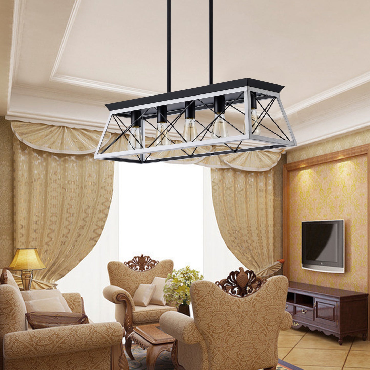 Charming Farmhouse 5-Light Chandelier for Dining Room