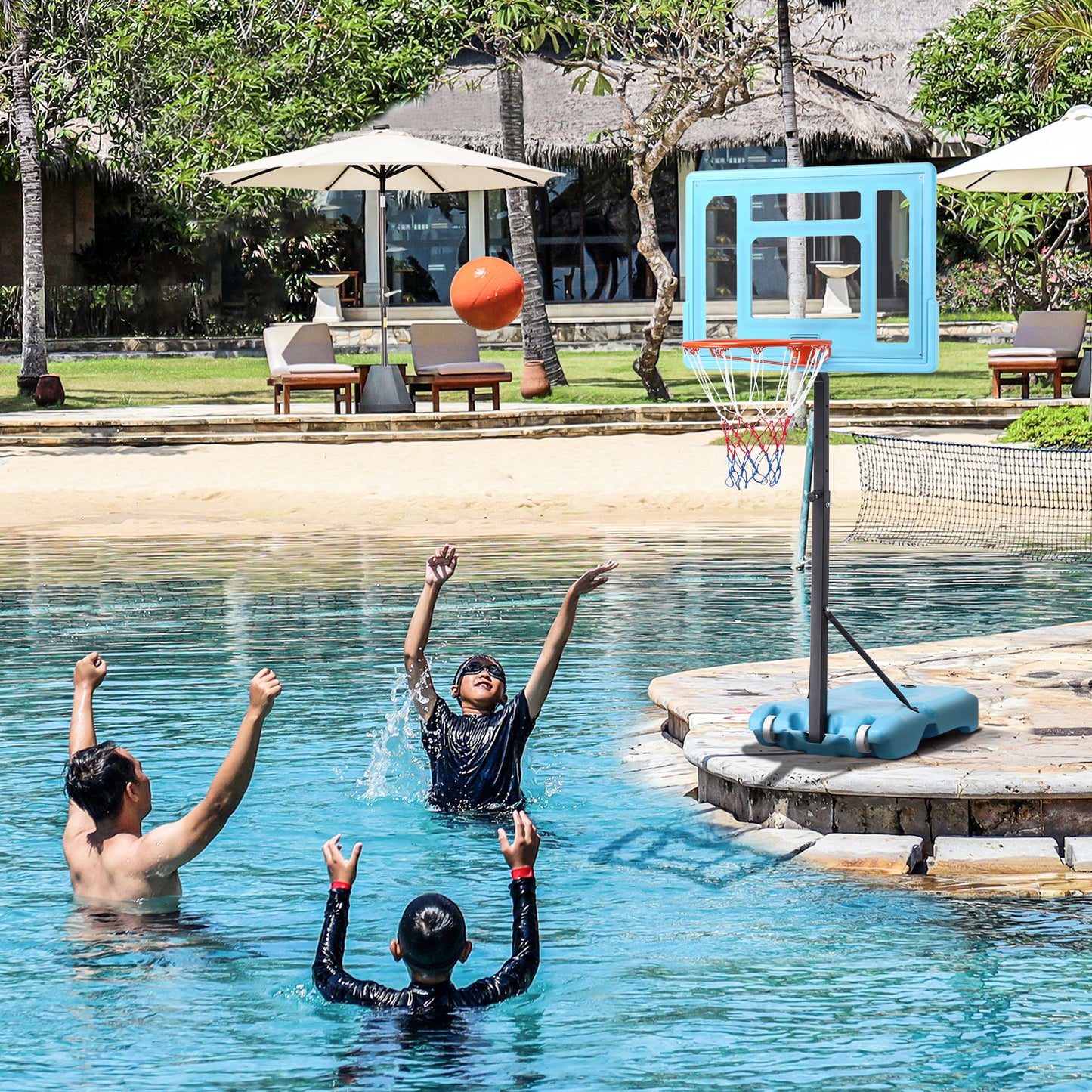 Family Fun Adjustable Poolside Basketball Hoop