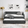 Chic Grey Daybed with Trundle & Stylish Tufted Design