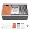 Sleek Stainless Steel Drop-In Kitchen Sink with Workstation Grid