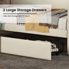 Cozy Beige Daybed with Storage & LED Lights