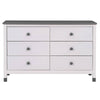Charming Kids' Wooden Dresser with Six Drawers - White & Gray Storage Delight