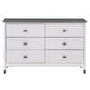 Charming Kids' Wooden Dresser with Six Drawers - White & Gray Storage Delight