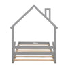 Cozy Twin House Bed with Handrails - Grey