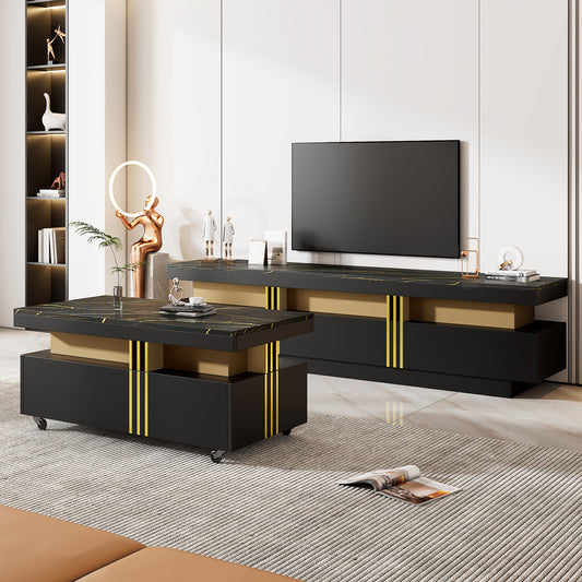 Sleek Luxe TV & Coffee Table Duo