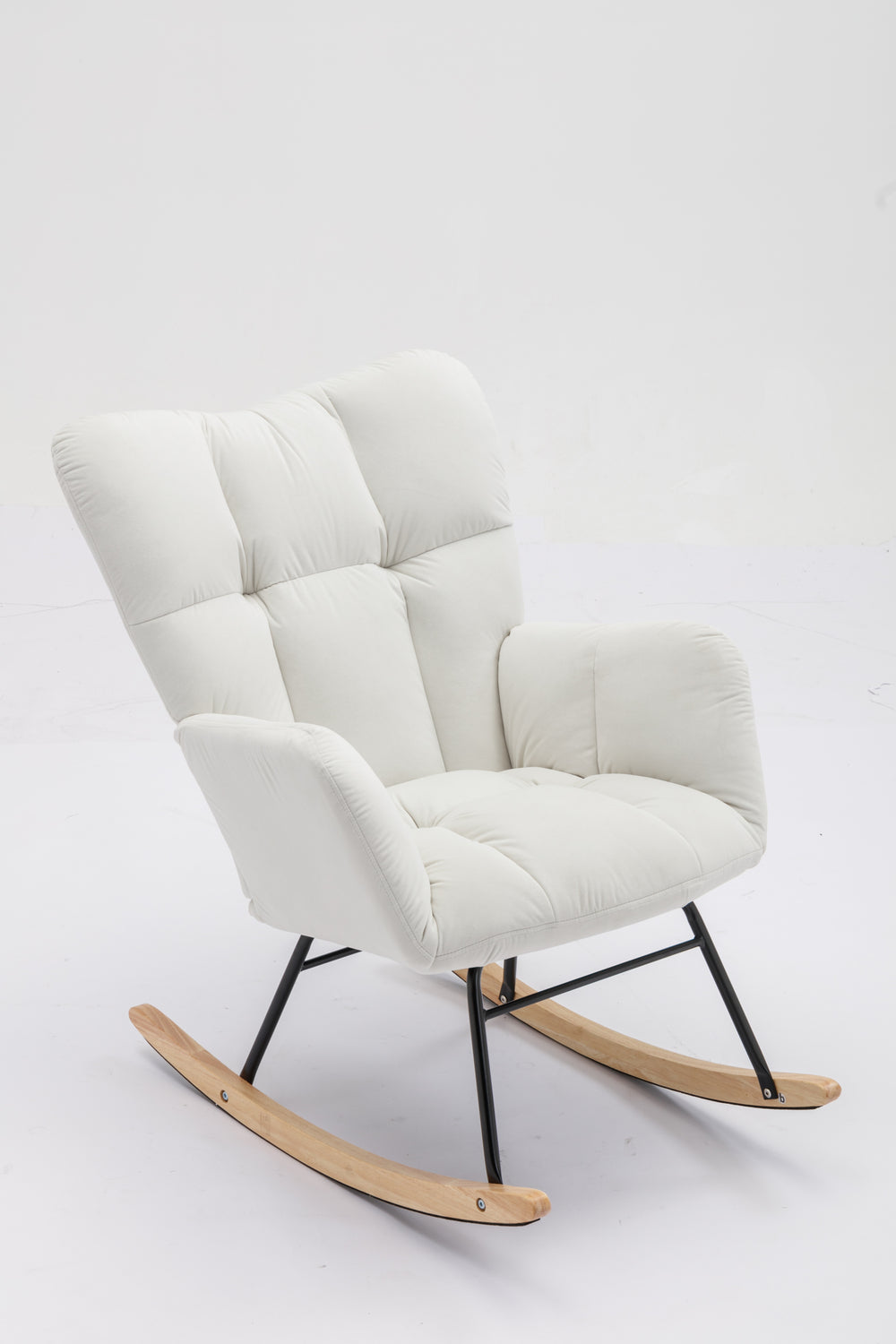 Velvet Mid-Century Rocking Chair - Cozy & Chic for Your Space