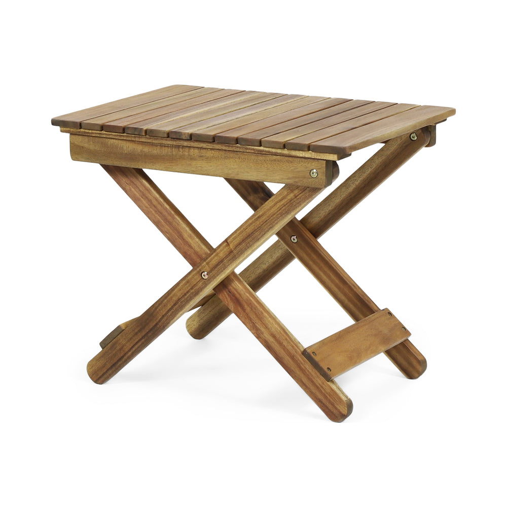 Charming Foldable Wooden Side Table for Outdoor Relaxing