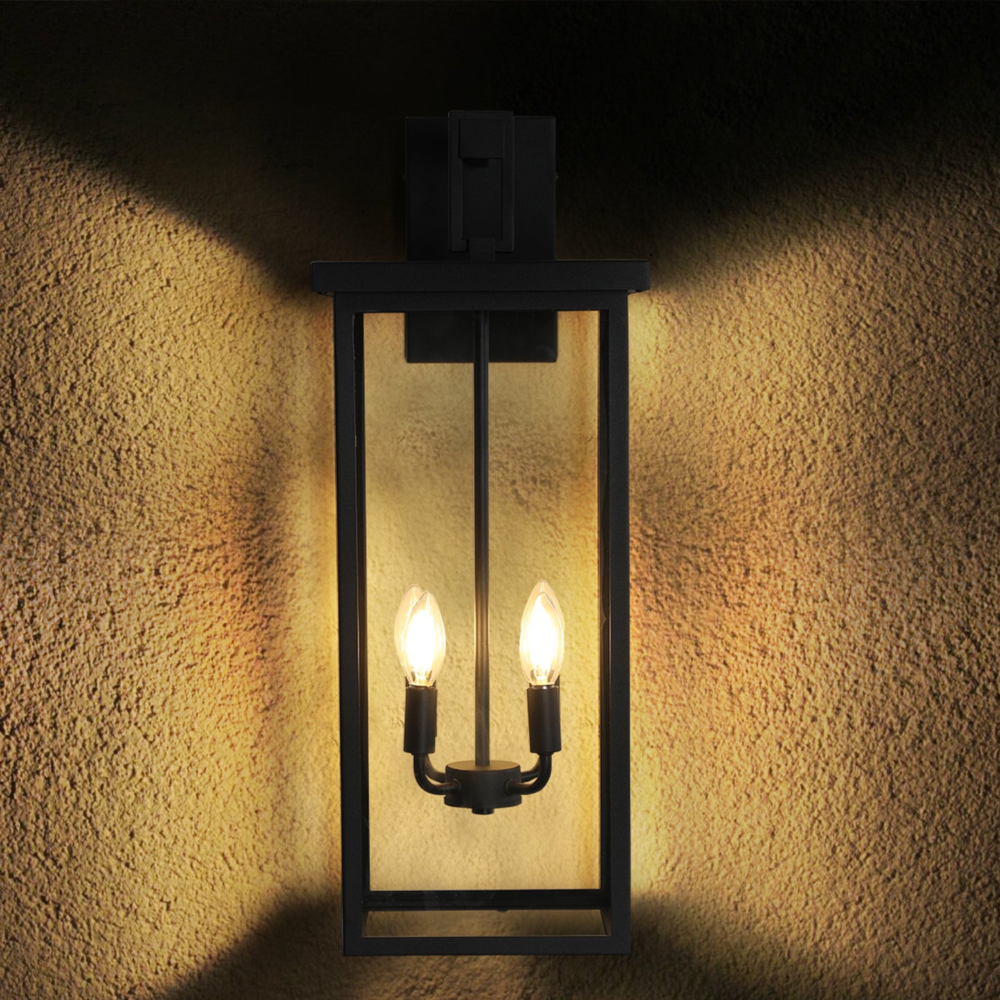 Stylish Black Outdoor 4-Light Wall Sconce