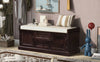 Cozy Storage Bench with Cushioned Top and Double Cabinetry