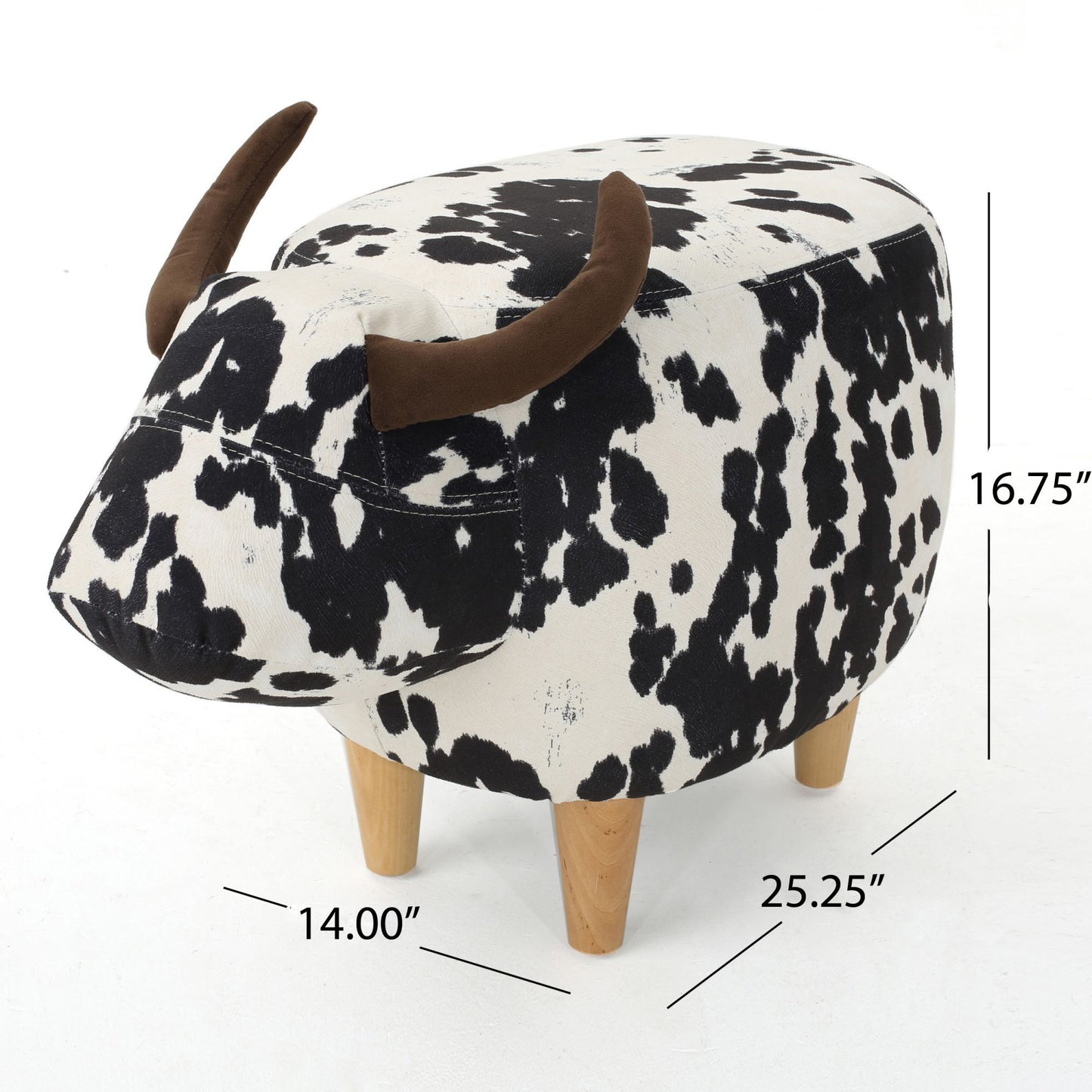 Cow Delight Velvet Ottoman