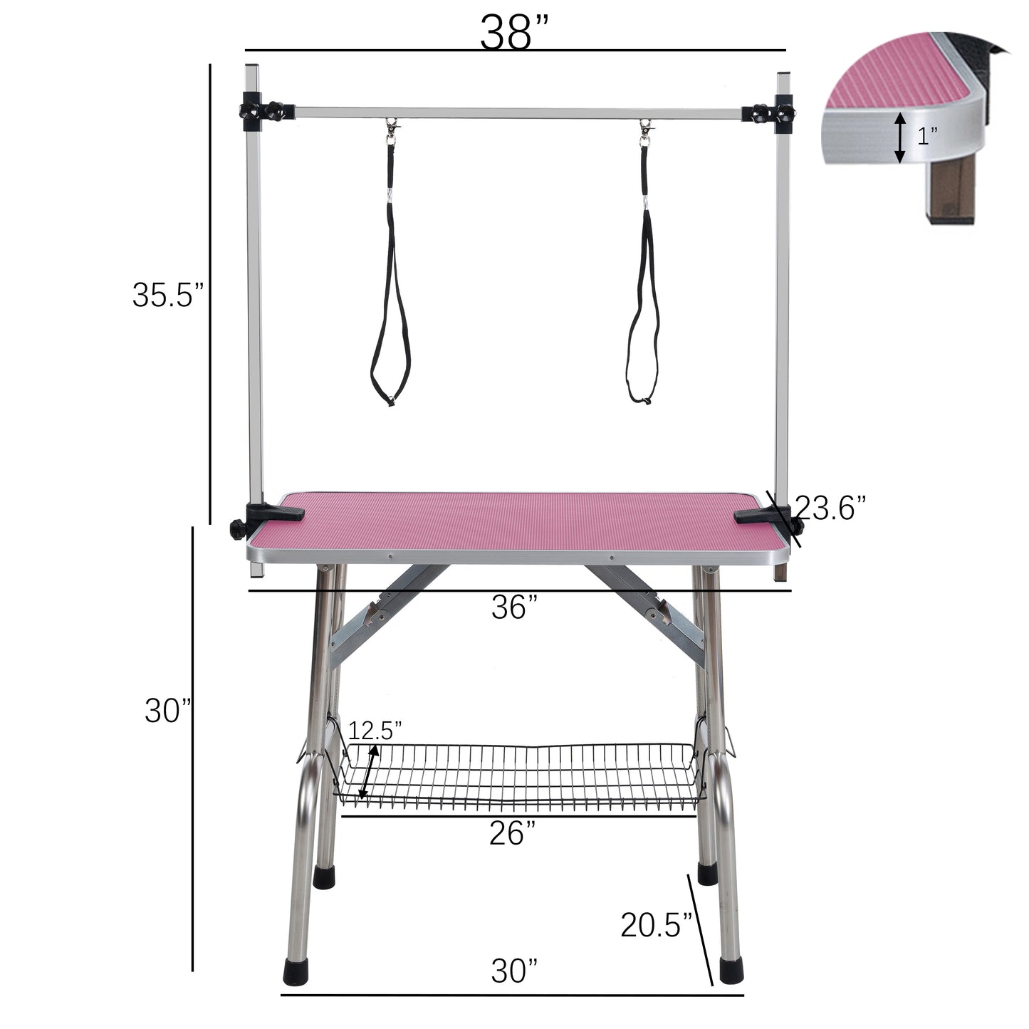 Pawfect PINK Grooming Table - Portable & Adjustable for Pets!