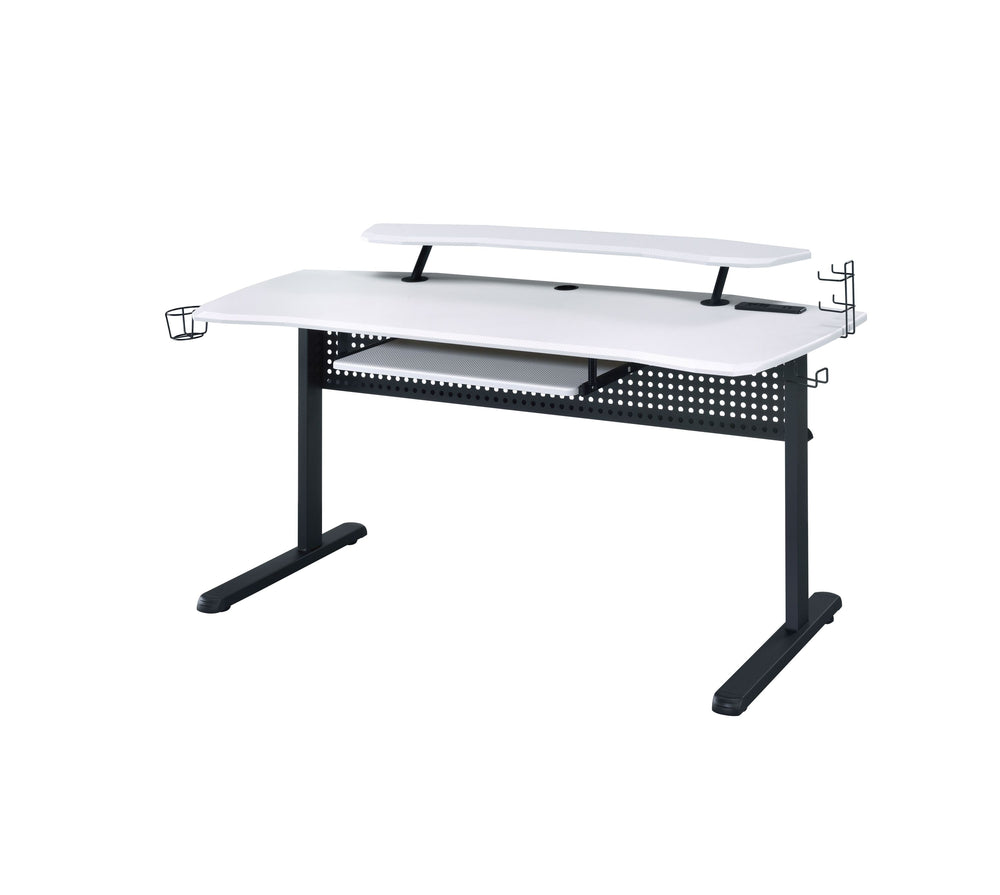 ACME Vildre USB Gaming Table - Sleek Black & White Finish