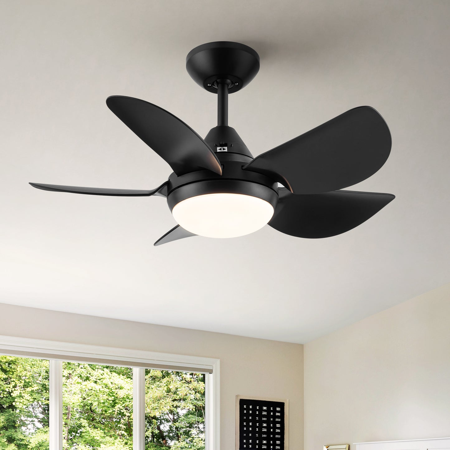 Sleek Matte Black LED Ceiling Fan