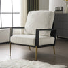 Chic White Accent Armchair with Gold Legs