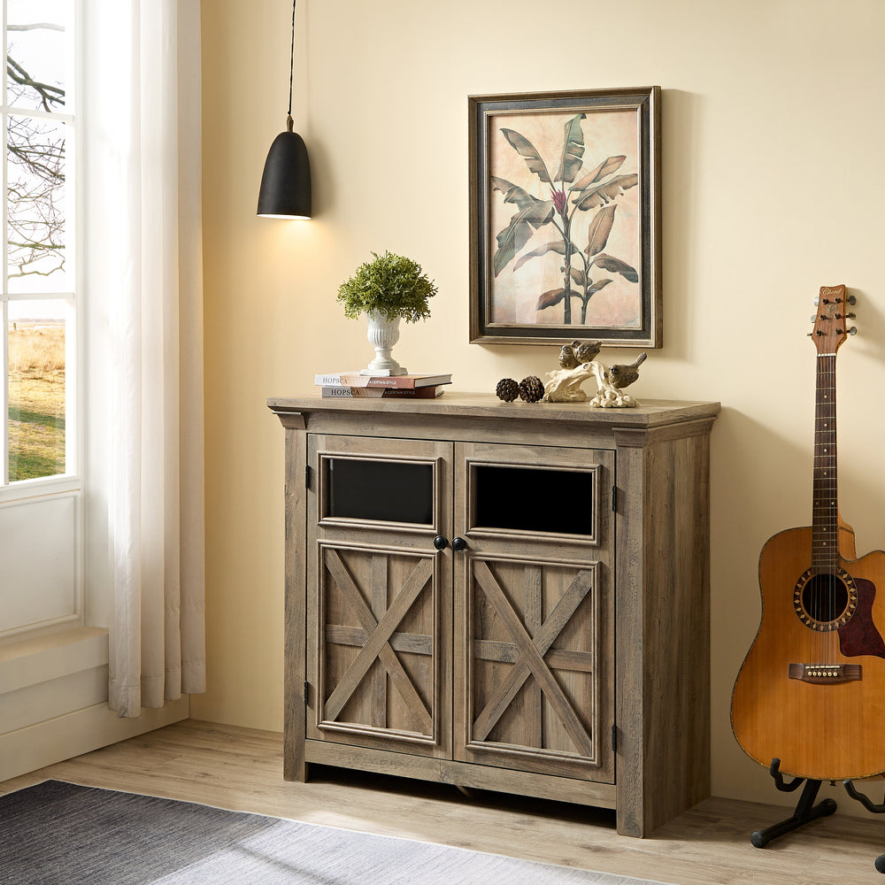 Stylish Gray Wine & Buffet Cabinet