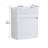 Sleek Wall-Mounted Bathroom Vanity with Soft-Close Door & White Sink