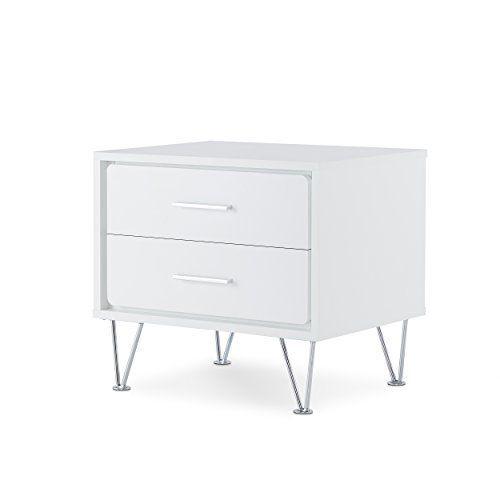 Sleek White Nightstand by ACME