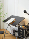 Sleek Drawing Desk with Stool