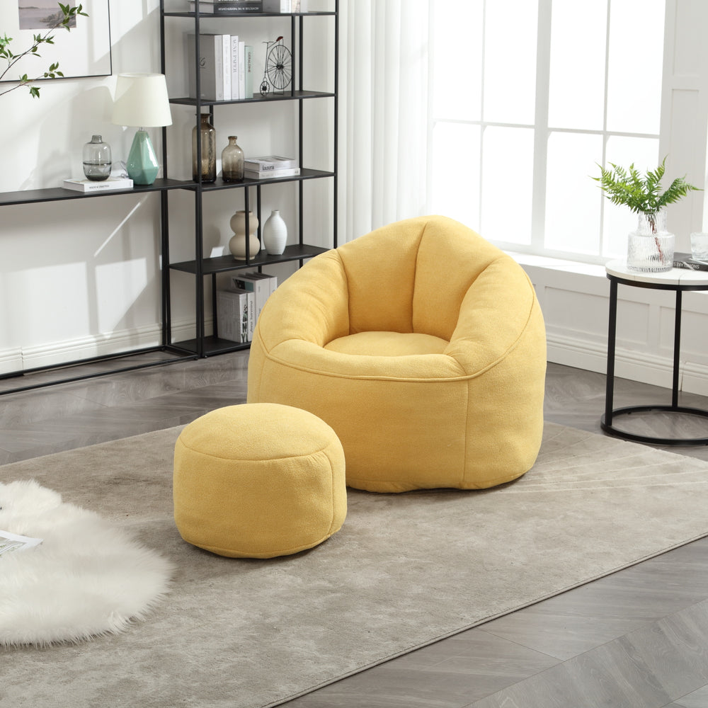 Cozy Foam Bean Bag Chair with Footrest