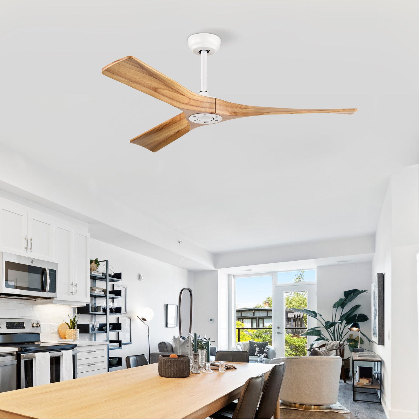 Sleek White Ceiling Fan with Remote - Perfect for Any Room!