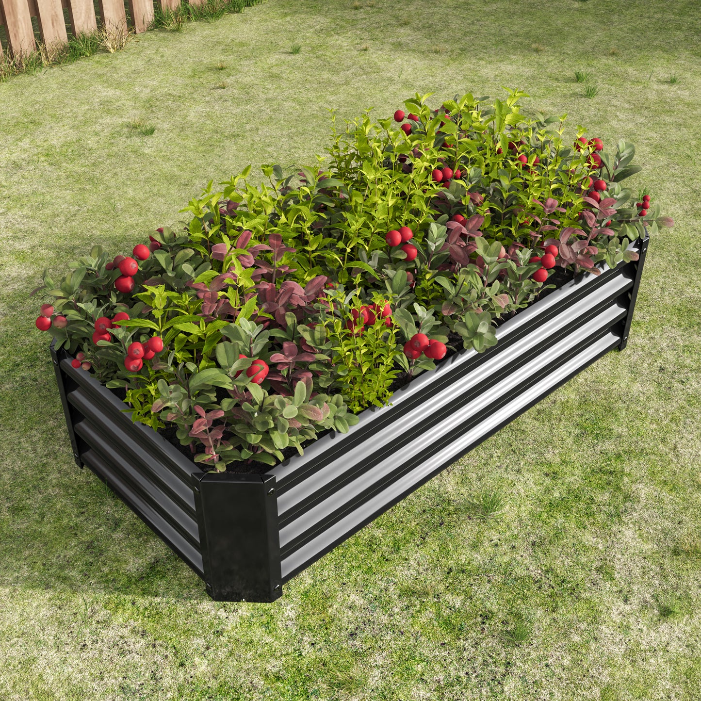 Chic Black Metal Garden Planter for Flowers & Herbs